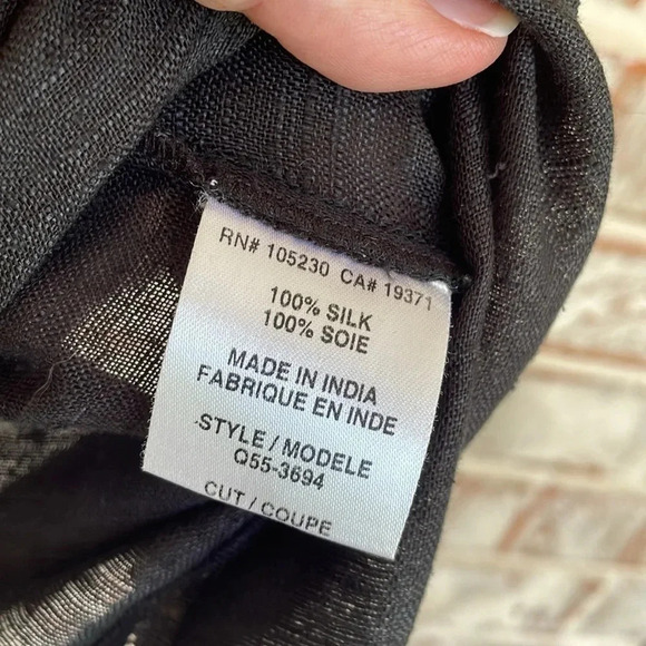 Joie Jaclyn Black 100% Silk Embroidered Balloon Sleeved Dress - Picture 6 of 10